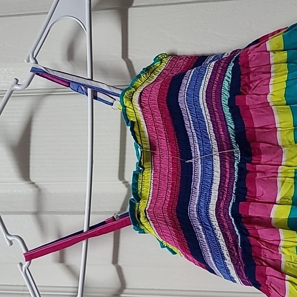 NWT Children's Place Multicolor Peruvian Stripes size M 7/8 Hi Low Maxi Dress - Picture 2 of 7